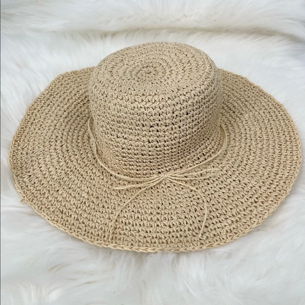 Women's Summer Paper Woven Wide Brim Sun Beach Hat